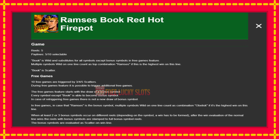 Ramses Book Red Hot Firepot: สล็อตแมชชีนพร้อมกราฟิกที่ทันสมัย, รูปภาพ 1