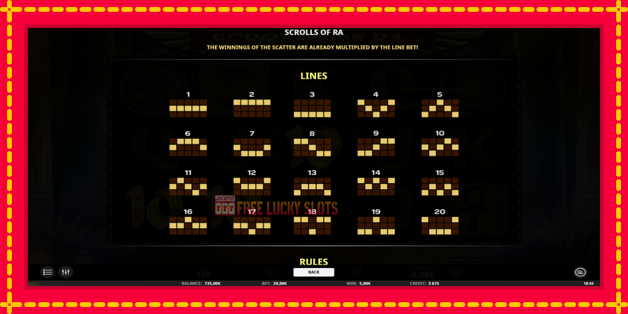 Scrolls of RA: สล็อตแมชชีนพร้อมกราฟิกที่ทันสมัย, รูปภาพ 5