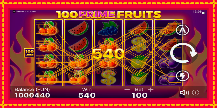 100 Prime Fruits: สล็อตแมชชีนพร้อมกราฟิกที่ทันสมัย, รูปภาพ 3