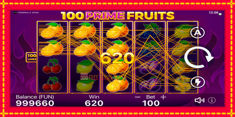 100 Prime Fruits: สล็อตแมชชีนพร้อมกราฟิกที่ทันสมัย, รูปภาพ 4