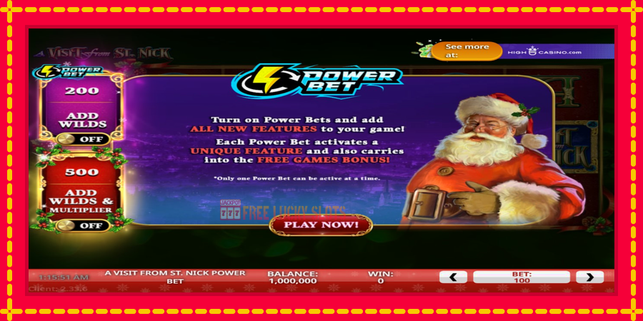 A Visit From St. Nick Power Bet: สล็อตแมชชีนพร้อมกราฟิกที่ทันสมัย, รูปภาพ 1