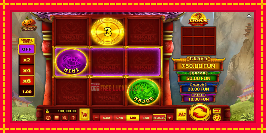 9 Lions Halloween Jackpots: สล็อตแมชชีนพร้อมกราฟิกที่ทันสมัย, รูปภาพ 2