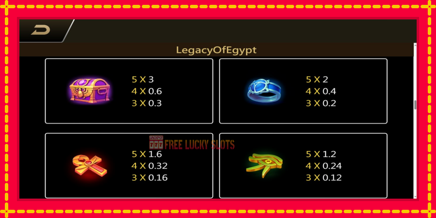 Legacy of Egypt: สล็อตแมชชีนพร้อมกราฟิกที่ทันสมัย, รูปภาพ 6