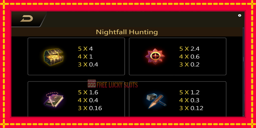 Nightfall Hunting: สล็อตแมชชีนพร้อมกราฟิกที่ทันสมัย, รูปภาพ 5