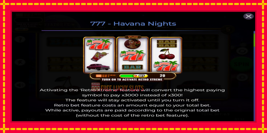 777 - Havana Nights: สล็อตแมชชีนพร้อมกราฟิกที่ทันสมัย, รูปภาพ 4