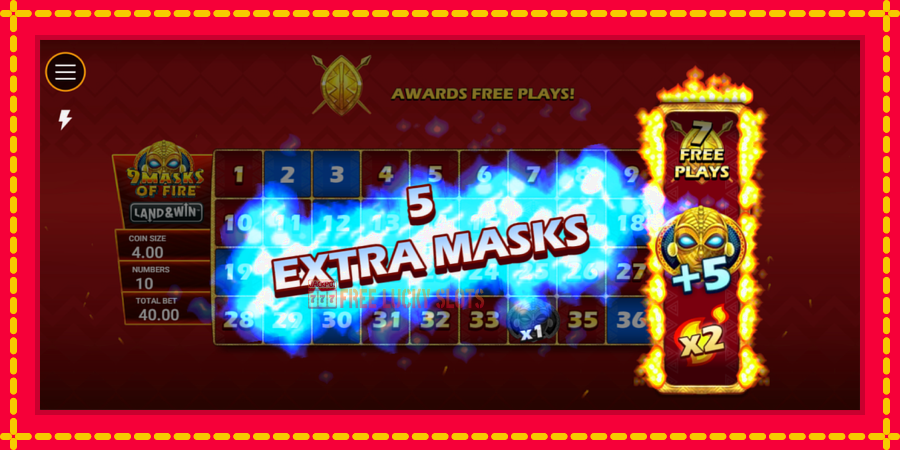 9 Masks of Fire Land & Win: สล็อตแมชชีนพร้อมกราฟิกที่ทันสมัย, รูปภาพ 3