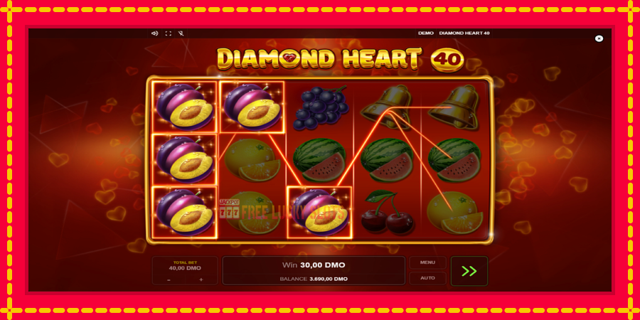 Diamond Heart 40: สล็อตแมชชีนพร้อมกราฟิกที่ทันสมัย, รูปภาพ 3