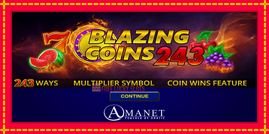 Blazing Coins 243: สล็อตแมชชีนพร้อมกราฟิกที่ทันสมัย, รูปภาพ 1