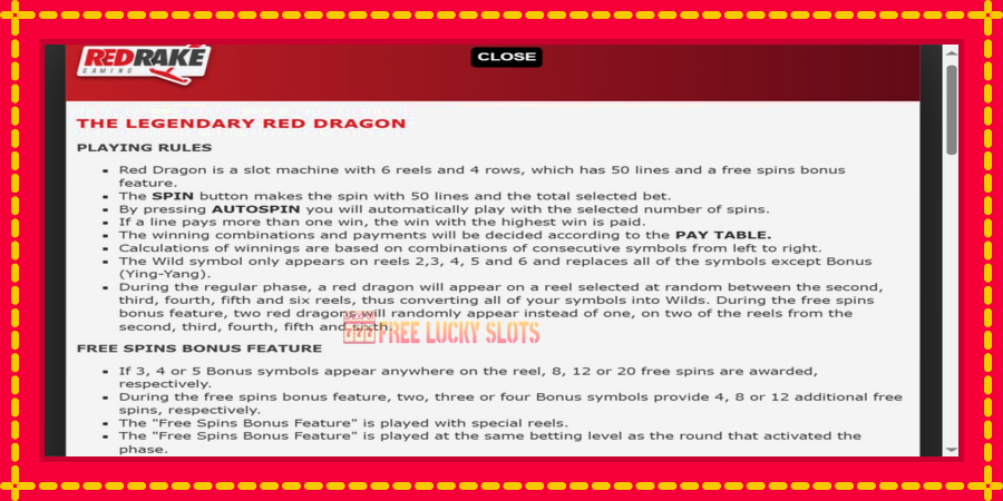 The Legendary Red Dragon: สล็อตแมชชีนพร้อมกราฟิกที่ทันสมัย, รูปภาพ 8