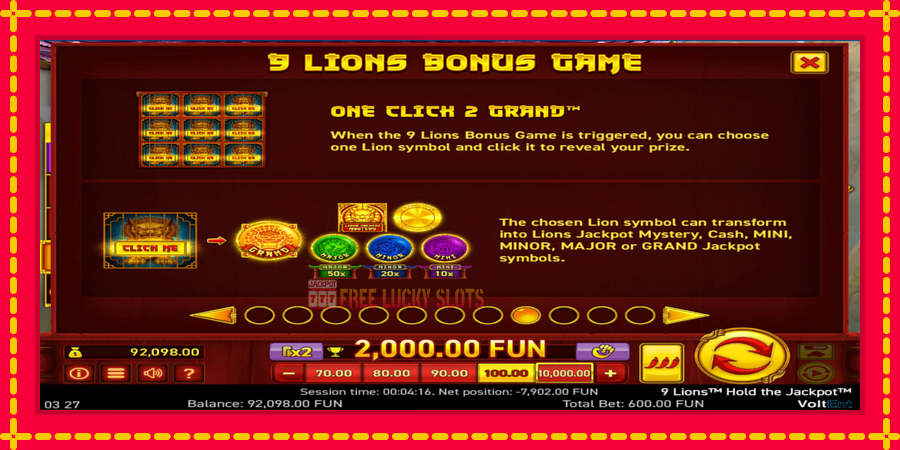 9 Lions: Hold The Jackpot: สล็อตแมชชีนพร้อมกราฟิกที่ทันสมัย, รูปภาพ 3