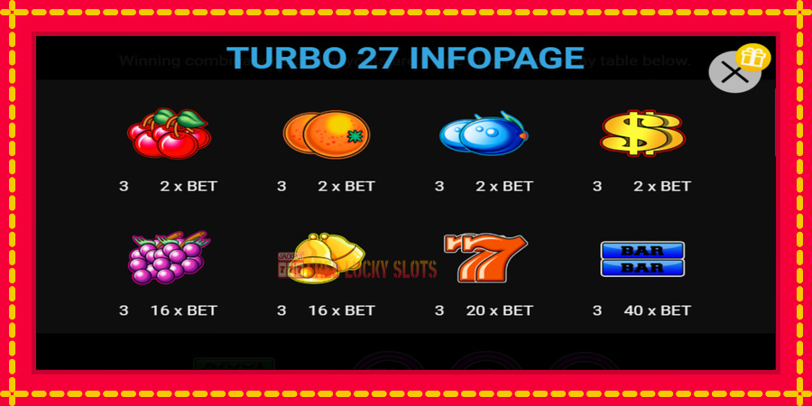 Turbo 27: สล็อตแมชชีนพร้อมกราฟิกที่ทันสมัย, รูปภาพ 2