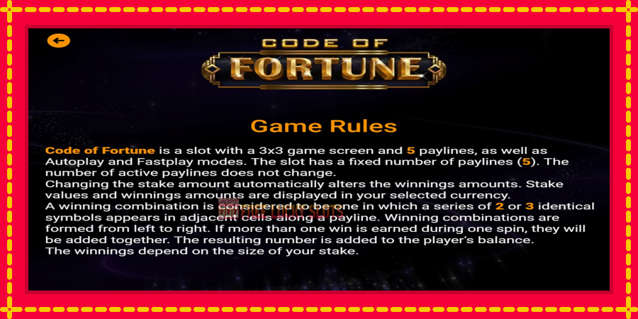 Code of Fortune: สล็อตแมชชีนพร้อมกราฟิกที่ทันสมัย, รูปภาพ 4