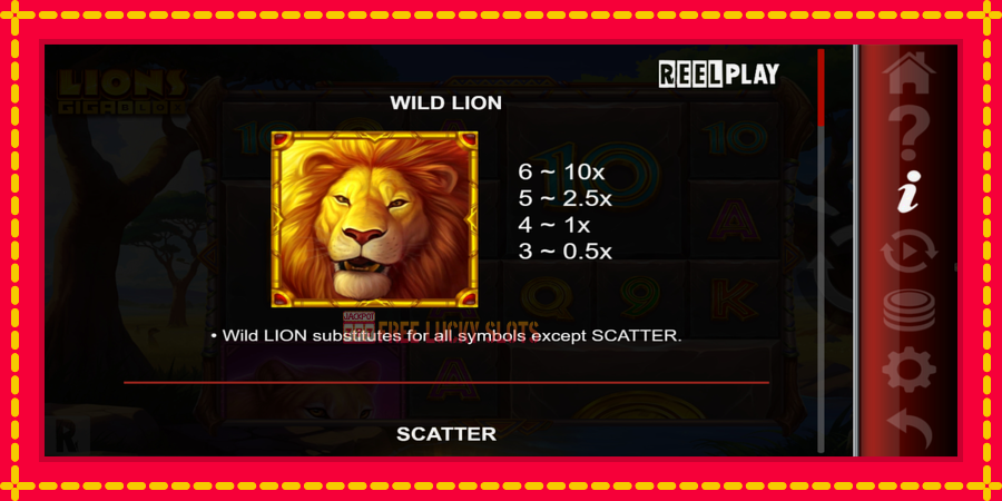 Lions Gigablox: สล็อตแมชชีนพร้อมกราฟิกที่ทันสมัย, รูปภาพ 5