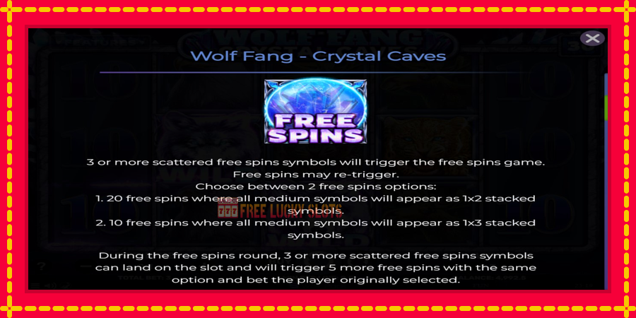 Wolf Fang - Crystal Caves: สล็อตแมชชีนพร้อมกราฟิกที่ทันสมัย, รูปภาพ 5