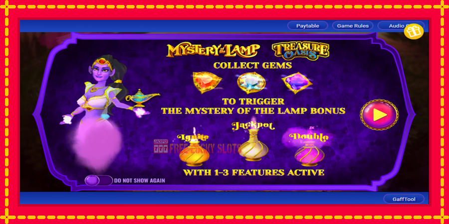 Mystery of the Lamp Treasure Oasis: สล็อตแมชชีนพร้อมกราฟิกที่ทันสมัย, รูปภาพ 1