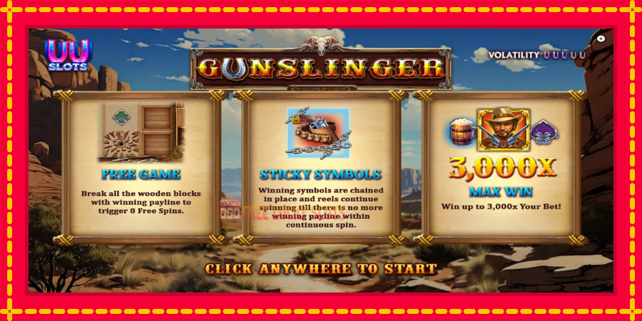 Gunslinger: สล็อตแมชชีนพร้อมกราฟิกที่ทันสมัย, รูปภาพ 1