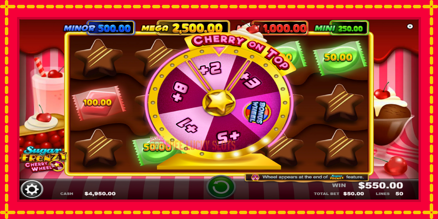 Sugar Frenzy Cherry Wheel: สล็อตแมชชีนพร้อมกราฟิกที่ทันสมัย, รูปภาพ 4