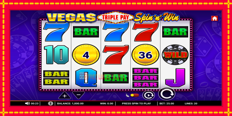 Vegas Triple Pay Spin n Win: สล็อตแมชชีนพร้อมกราฟิกที่ทันสมัย, รูปภาพ 1