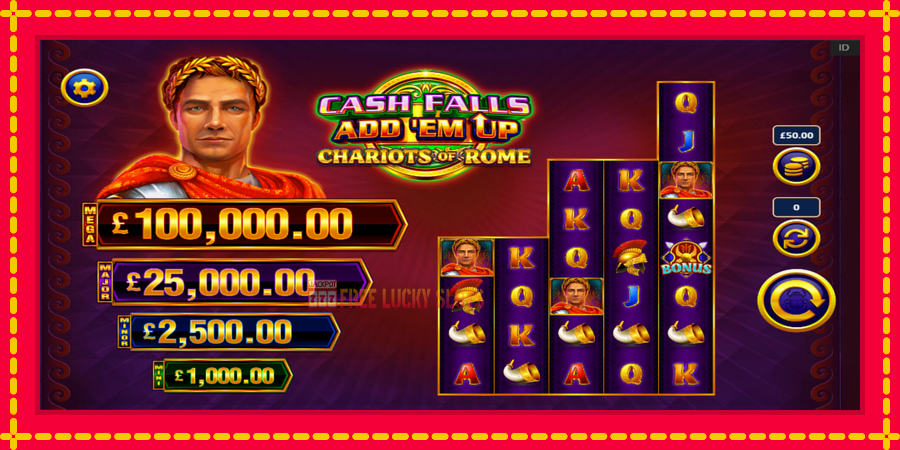 Cash Falls: Add Em Up Chariots of Rome: สล็อตแมชชีนพร้อมกราฟิกที่ทันสมัย, รูปภาพ 2