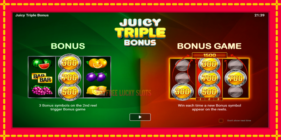 Juicy Triple Bonus: สล็อตแมชชีนพร้อมกราฟิกที่ทันสมัย, รูปภาพ 1