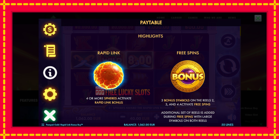 Pompeii Gold Rapid Link Bonus Buy: สล็อตแมชชีนพร้อมกราฟิกที่ทันสมัย, รูปภาพ 5