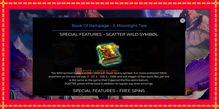 Book of Rampage - A Moonlight Tale: สล็อตแมชชีนพร้อมกราฟิกที่ทันสมัย, รูปภาพ 5