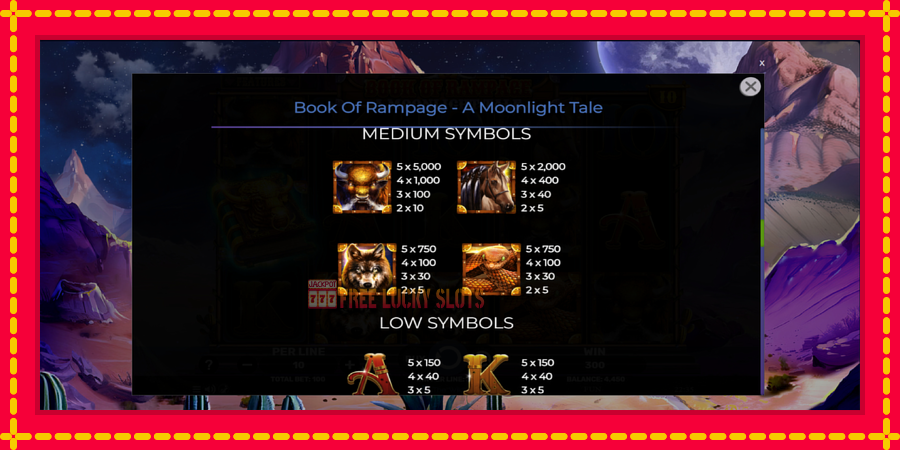 Book of Rampage - A Moonlight Tale: สล็อตแมชชีนพร้อมกราฟิกที่ทันสมัย, รูปภาพ 6