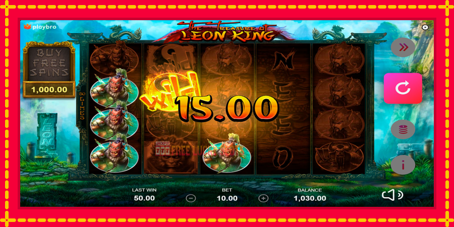 The Treasure of Leon King: สล็อตแมชชีนพร้อมกราฟิกที่ทันสมัย, รูปภาพ 3