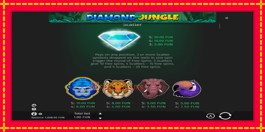 Diamond of Jungle: สล็อตแมชชีนพร้อมกราฟิกที่ทันสมัย, รูปภาพ 4