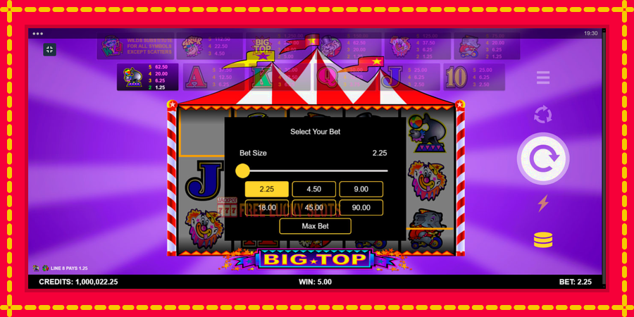 Big Top: สล็อตแมชชีนพร้อมกราฟิกที่ทันสมัย, รูปภาพ 10