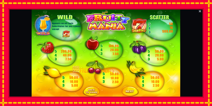 Fruity Mania: สล็อตแมชชีนพร้อมกราฟิกที่ทันสมัย, รูปภาพ 6