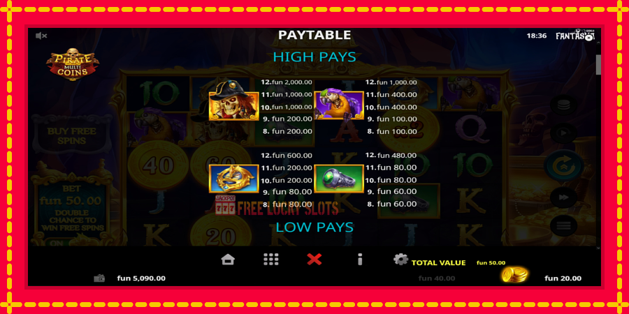 Pirate Multi Coins: สล็อตแมชชีนพร้อมกราฟิกที่ทันสมัย, รูปภาพ 5