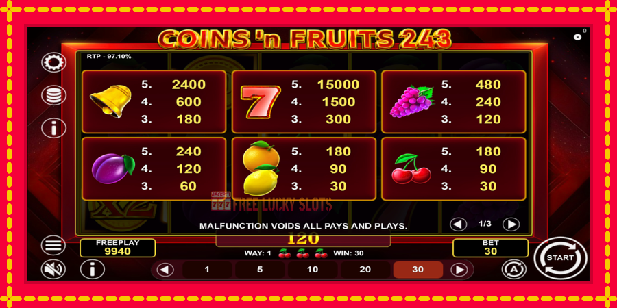 Coinsn Fruits 243: สล็อตแมชชีนพร้อมกราฟิกที่ทันสมัย, รูปภาพ 5