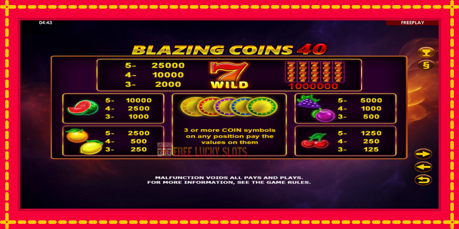 Blazing Coins 40: สล็อตแมชชีนพร้อมกราฟิกที่ทันสมัย, รูปภาพ 4