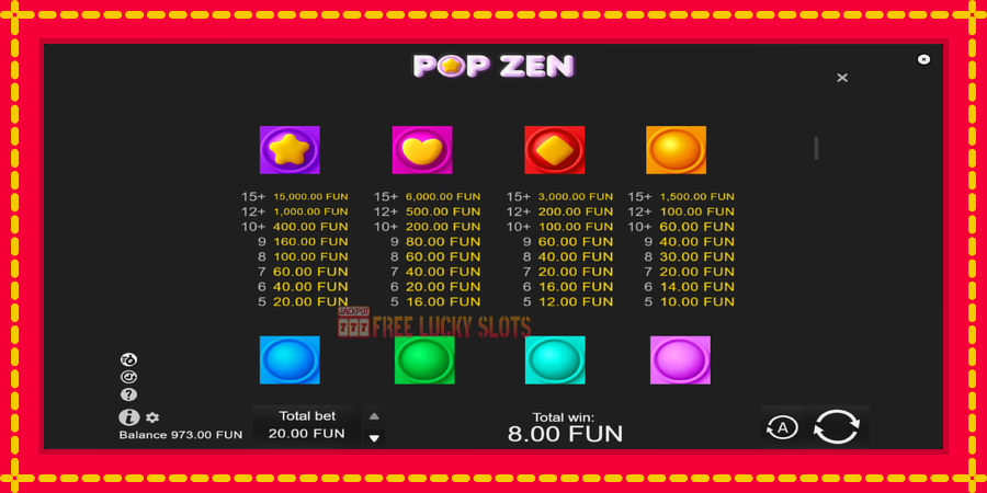 Pop Zen: สล็อตแมชชีนพร้อมกราฟิกที่ทันสมัย, รูปภาพ 6