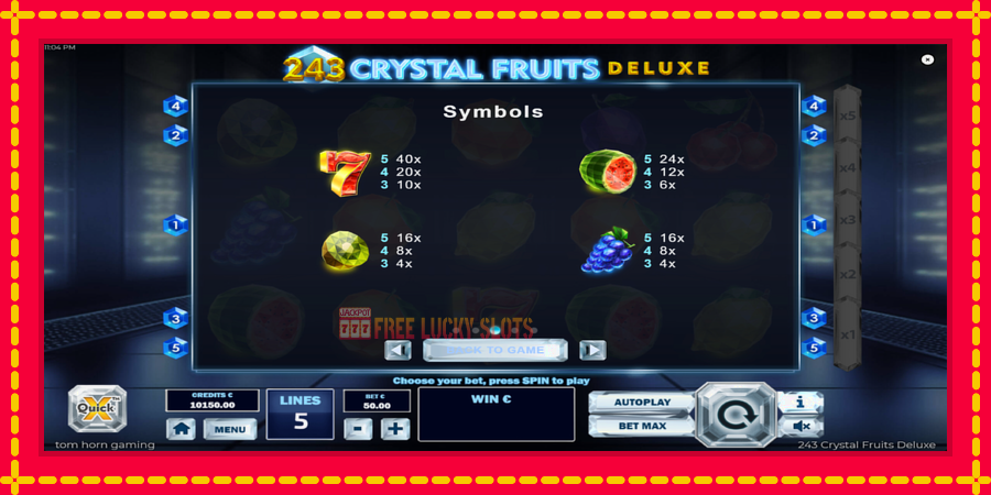 243 Crystal Fruits Deluxe: สล็อตแมชชีนพร้อมกราฟิกที่ทันสมัย, รูปภาพ 6