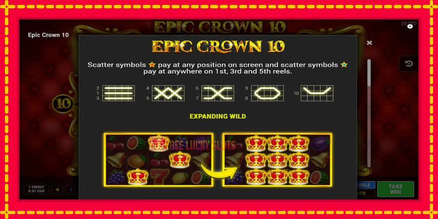 Epic Crown 10: สล็อตแมชชีนพร้อมกราฟิกที่ทันสมัย, รูปภาพ 5