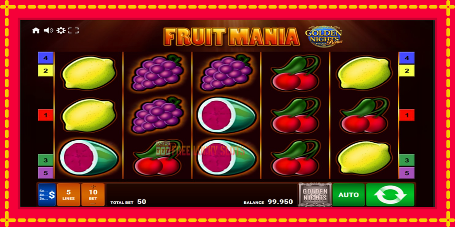 Fruit Mania Golden Nights: สล็อตแมชชีนพร้อมกราฟิกที่ทันสมัย, รูปภาพ 1