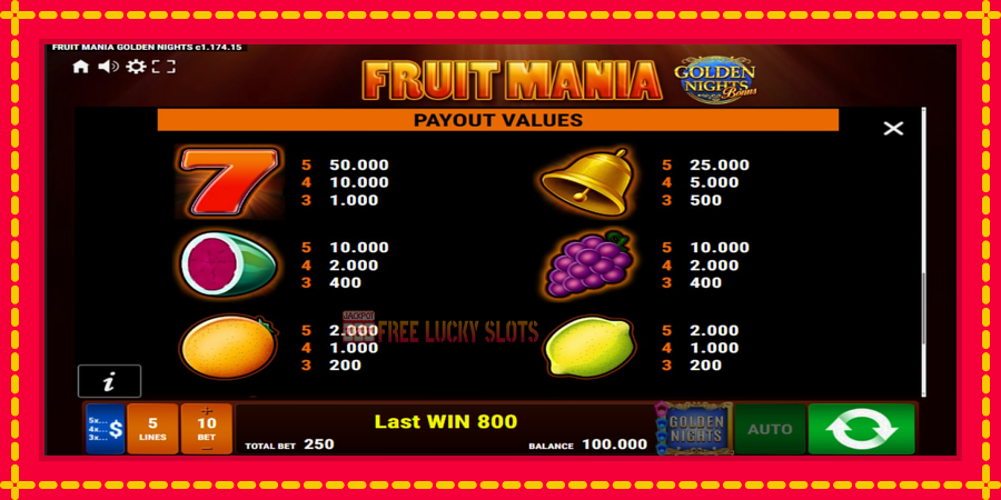 Fruit Mania Golden Nights: สล็อตแมชชีนพร้อมกราฟิกที่ทันสมัย, รูปภาพ 7