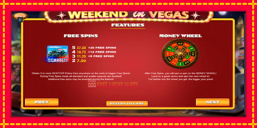 Weekend In Vegas: สล็อตแมชชีนพร้อมกราฟิกที่ทันสมัย, รูปภาพ 7