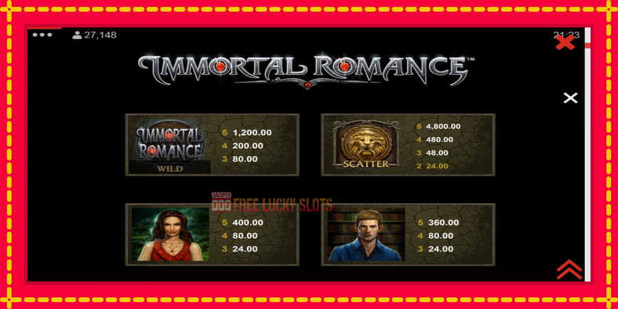 Immortal Romance: สล็อตแมชชีนพร้อมกราฟิกที่ทันสมัย, รูปภาพ 6