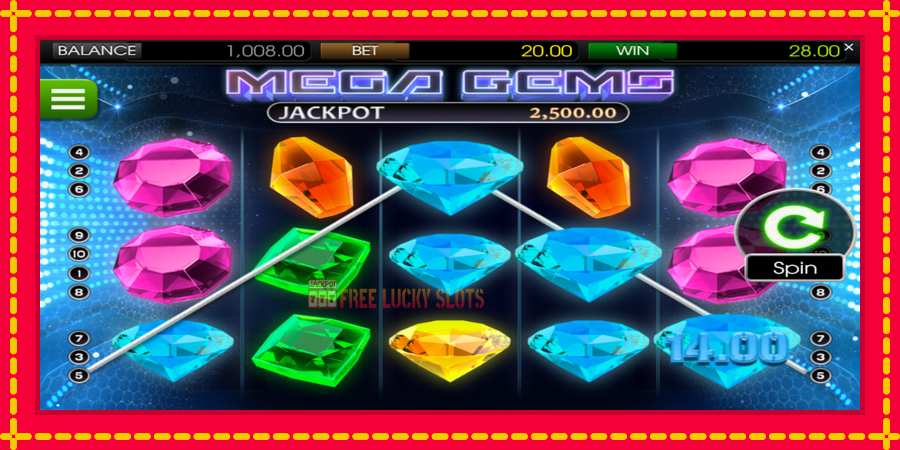 Mega Gems: สล็อตแมชชีนพร้อมกราฟิกที่ทันสมัย, รูปภาพ 2