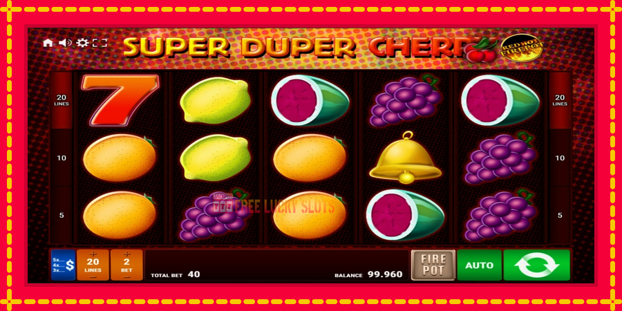 Super Duper Cherry Red Hot Firepot: สล็อตแมชชีนพร้อมกราฟิกที่ทันสมัย, รูปภาพ 1