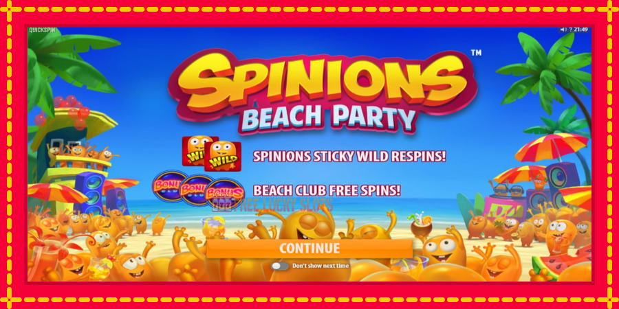 Spinions Beach Party: สล็อตแมชชีนพร้อมกราฟิกที่ทันสมัย, รูปภาพ 1