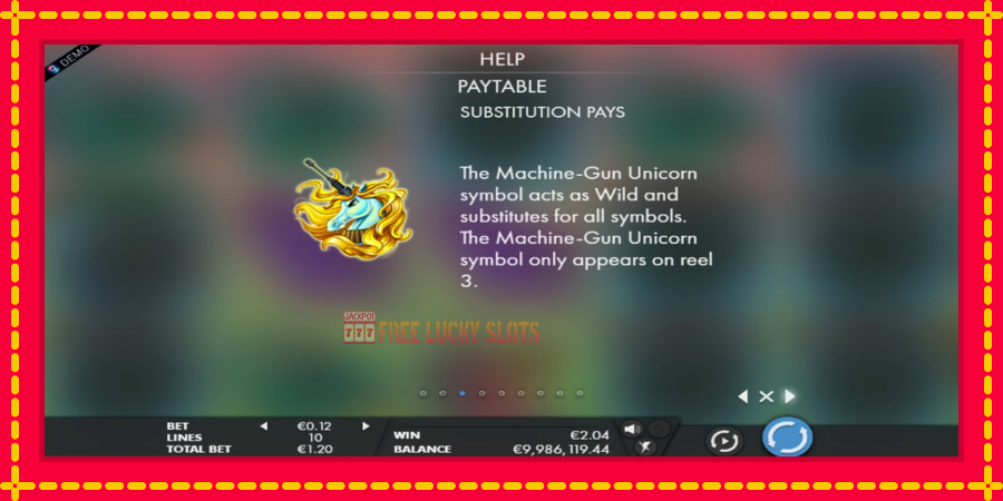 Machine Gun Unicorn: สล็อตแมชชีนพร้อมกราฟิกที่ทันสมัย, รูปภาพ 3