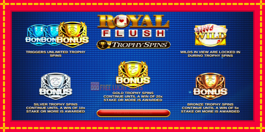 Royal Flush Trophy Spins: สล็อตแมชชีนพร้อมกราฟิกที่ทันสมัย, รูปภาพ 3