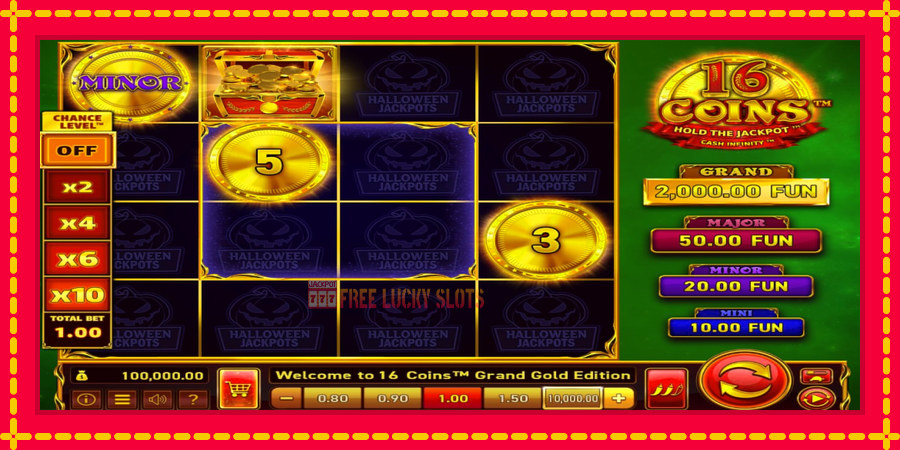 16 Coins Grand Gold Edition Halloween Jackpots: สล็อตแมชชีนพร้อมกราฟิกที่ทันสมัย, รูปภาพ 1