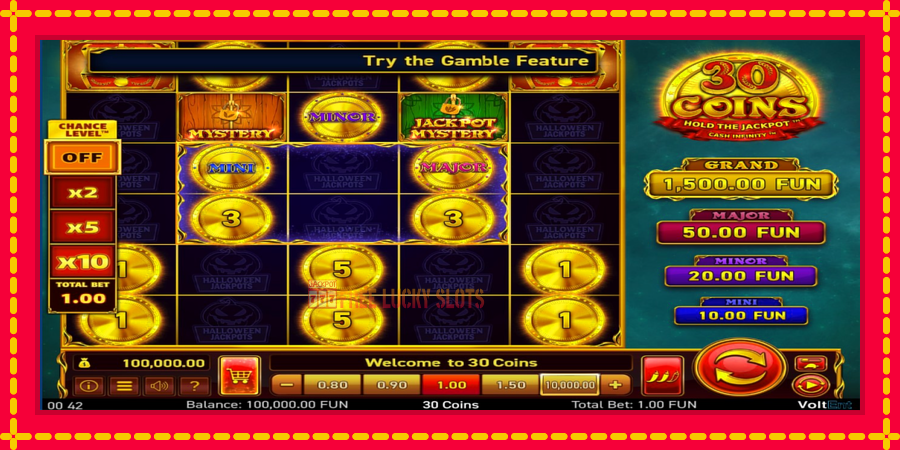 30 Coins Halloween Jackpots: สล็อตแมชชีนพร้อมกราฟิกที่ทันสมัย, รูปภาพ 1