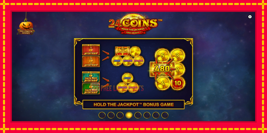 24 Coins Halloween Jackpots: สล็อตแมชชีนพร้อมกราฟิกที่ทันสมัย, รูปภาพ 1