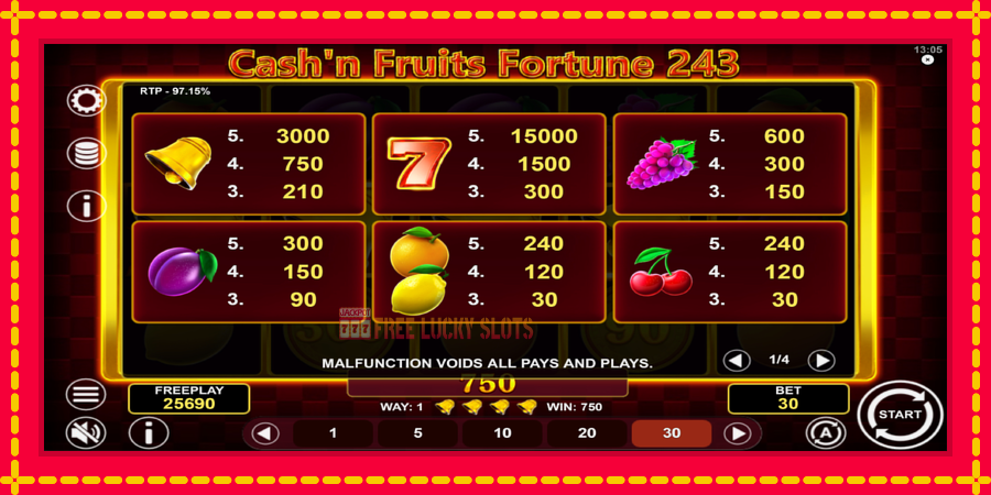 Cashn Fruits Fortune 243: สล็อตแมชชีนพร้อมกราฟิกที่ทันสมัย, รูปภาพ 6